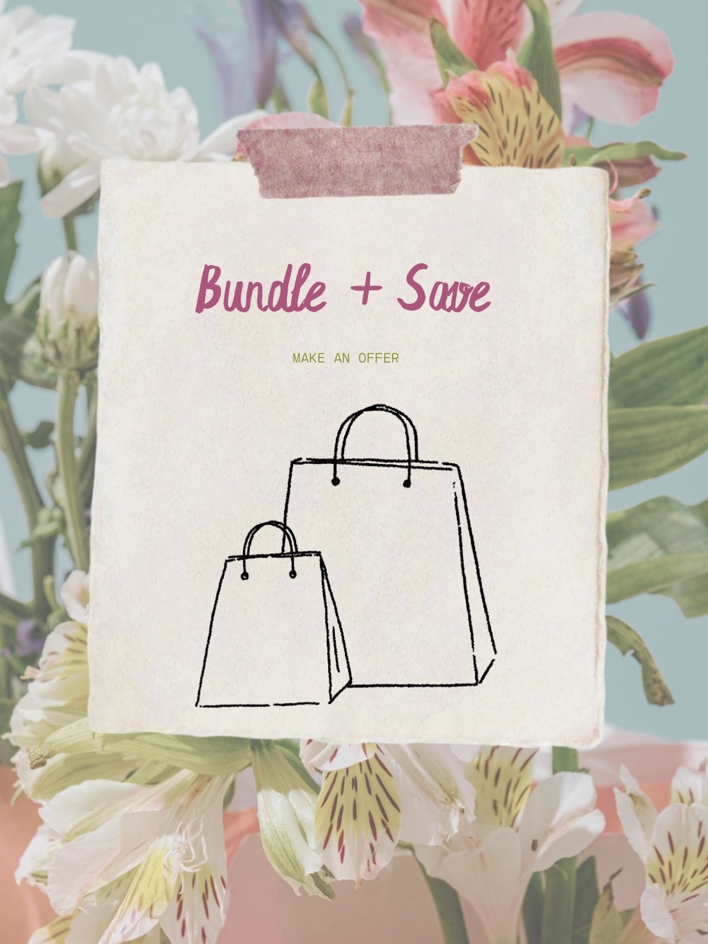 Bundle + Save Graphic Print - Pink & Cream